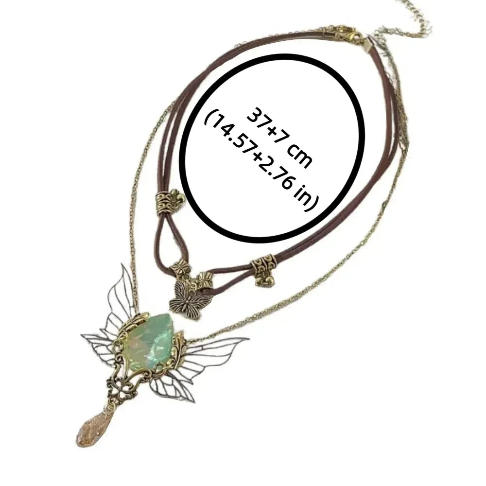 Colar vintage com asas de strass