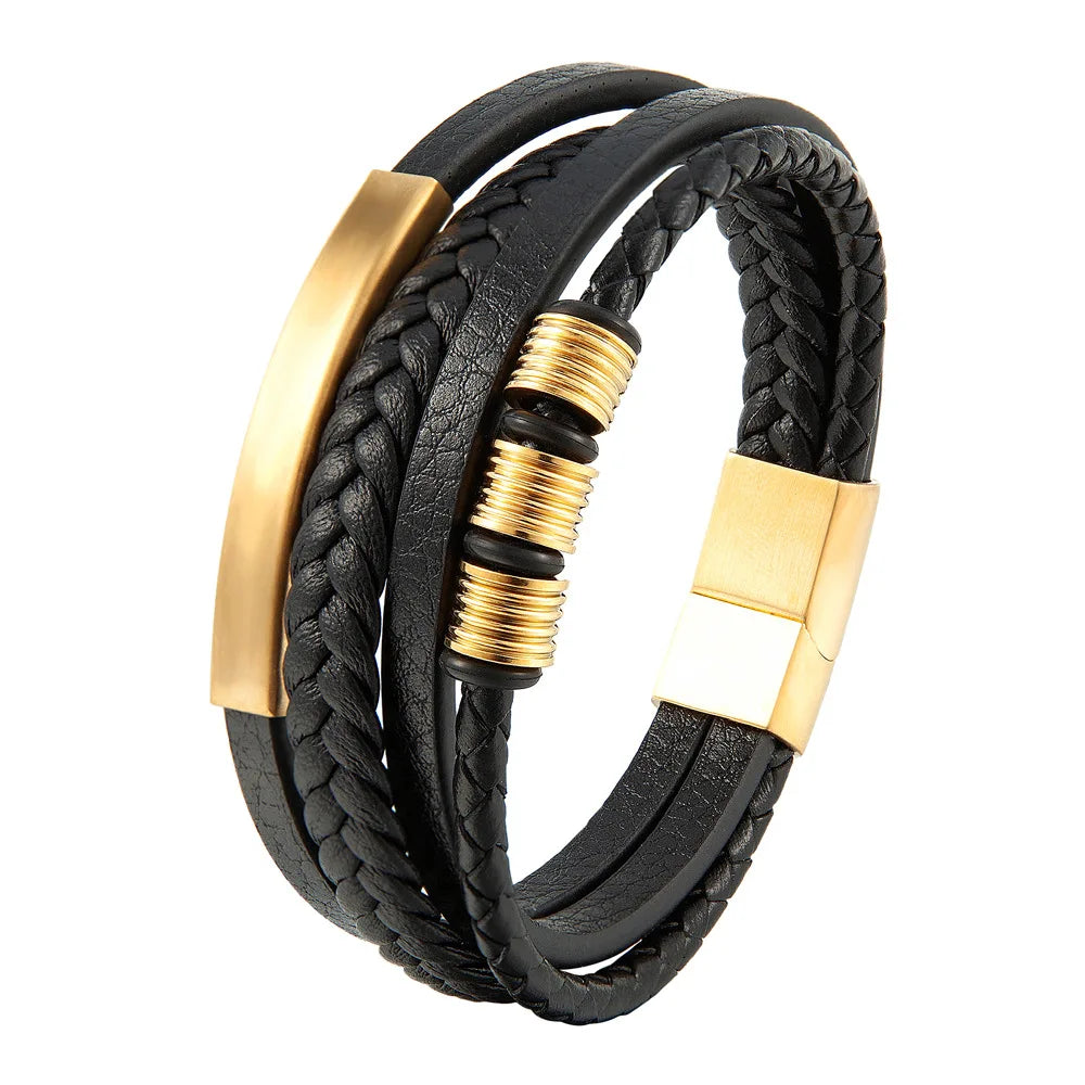 Trança corda pulseira para homens Magnetico