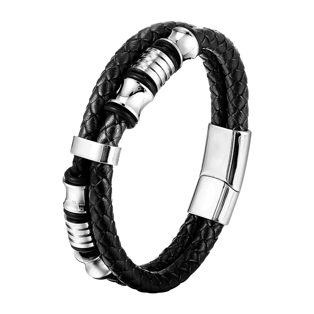 Trança corda pulseira para homens Magnetico