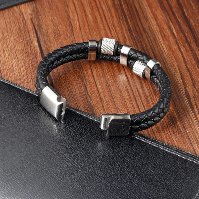 Trança corda pulseira para homens Magnetico