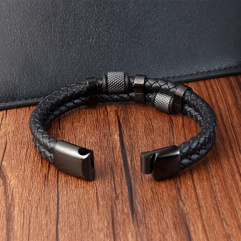 Trança corda pulseira para homens Magnetico